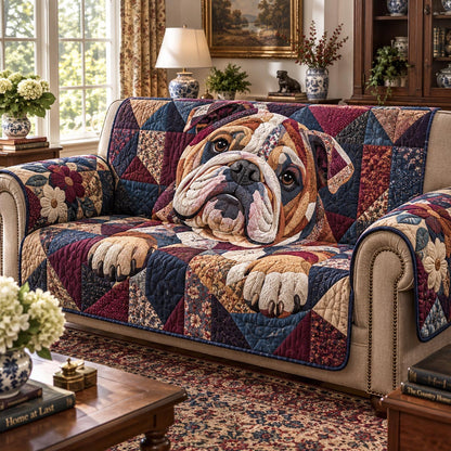 Classic Bulldog Lodge Quilted Sofa Cover SN0DV654