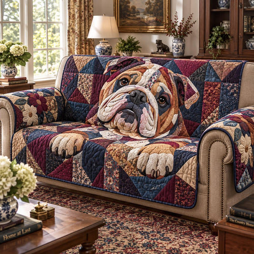 Classic Bulldog Lodge Quilted Sofa Cover SN0DV654