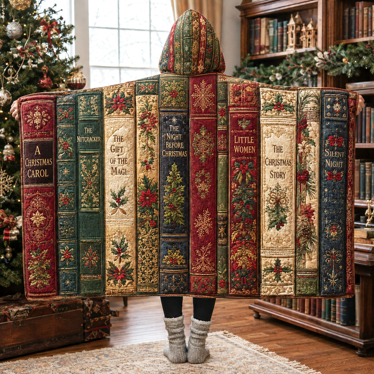 Classic Chapters Quilted Hooded Blanket SN0TV146