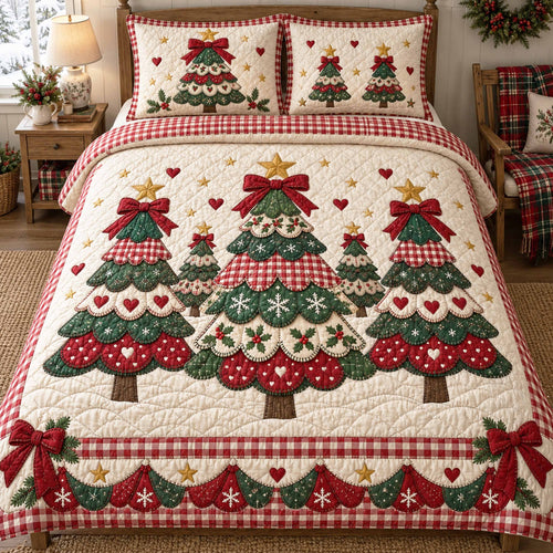 Classic Evergreen 3-Piece Quilted Bedding Set SN0TD1154