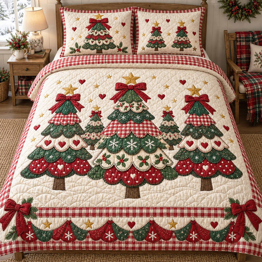 Classic Evergreen 3-Piece Quilted Bedding Set SN0TD1154