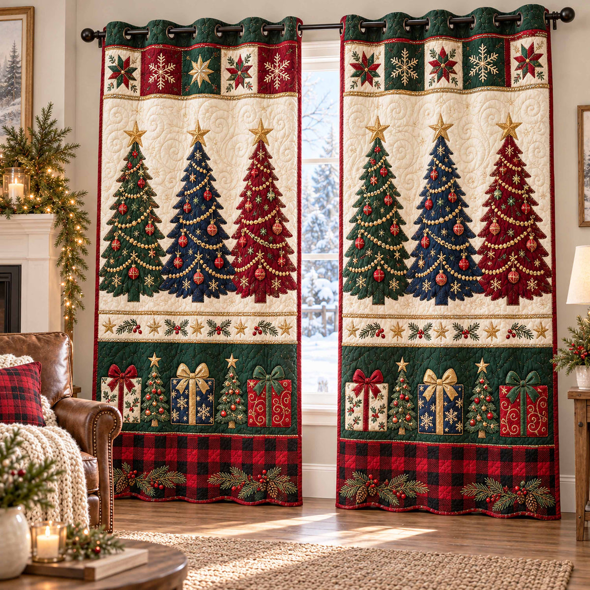 Classic Evergreen Quilted Curtains SN0TD1110