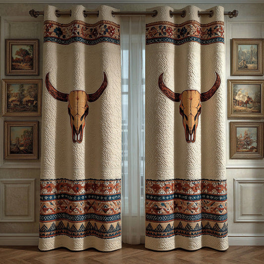 Classic Longhorn Crest Quilted Curtains NCU0DH862