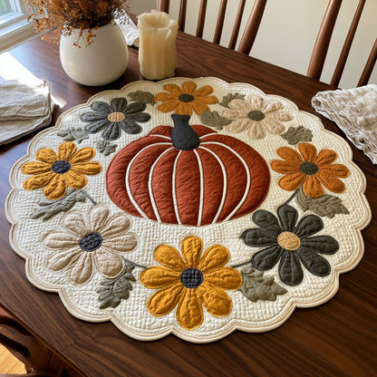 Classic Pumpkin Custom Shape Quilted Table Topper NCU0LV157