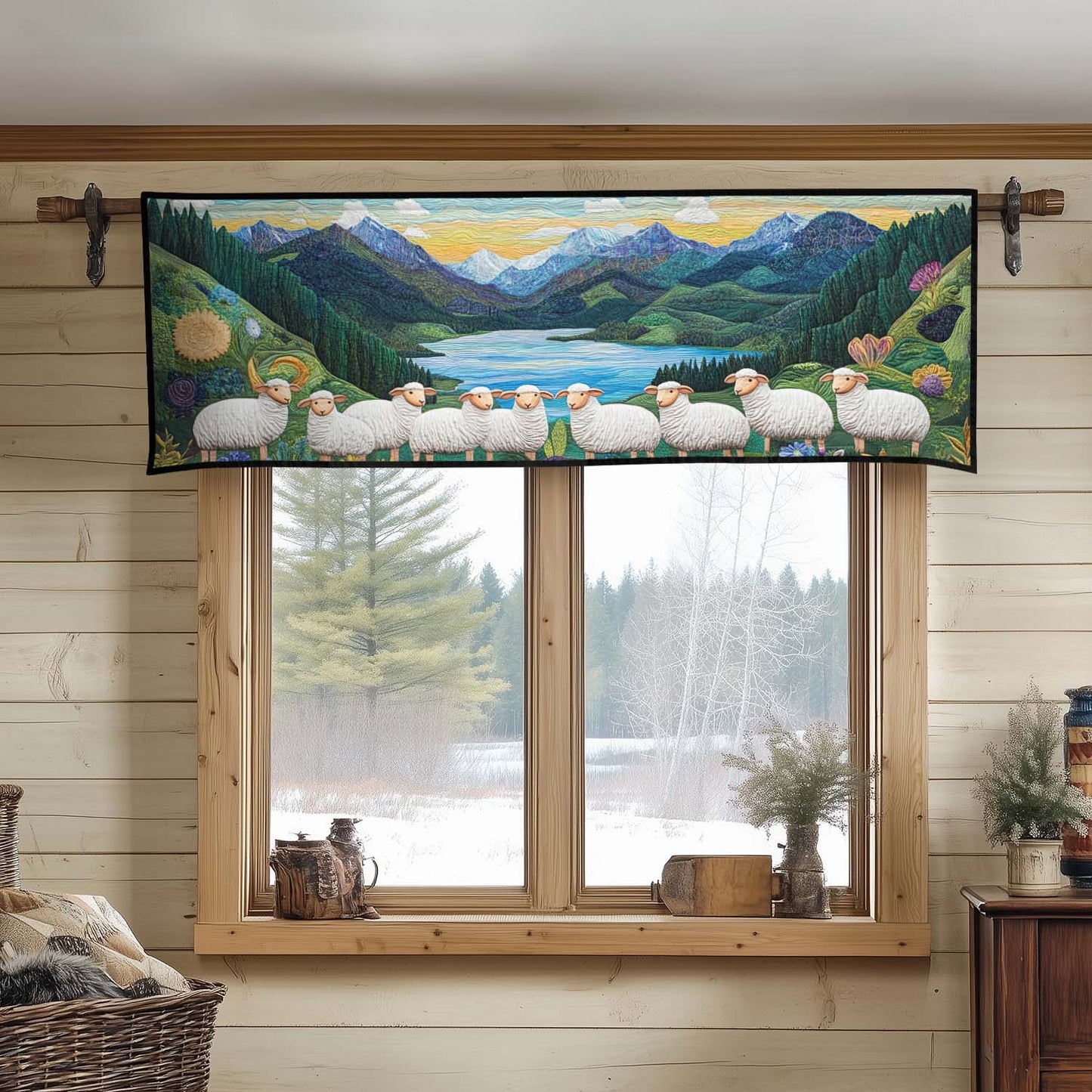 Cloudy Sheep Quilted Valance NCU0DK3976