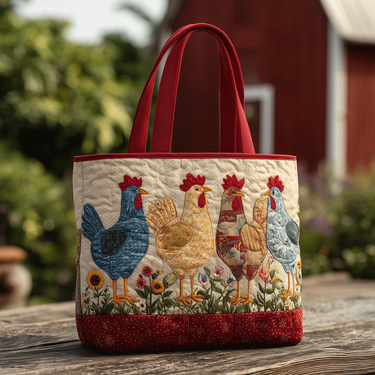 Cluck Club Quilted Tote Bag NCU0TH2726