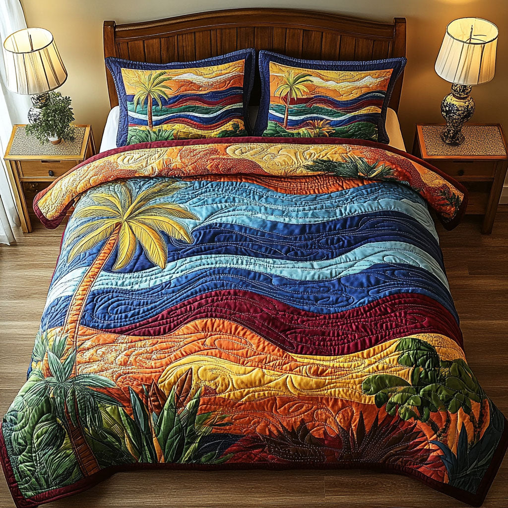 Coastal Breeze 3-Piece Quilted Bedding Set NCU0DV4318