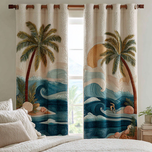 Coastal Calm Quilted Curtains NCU0DH818
