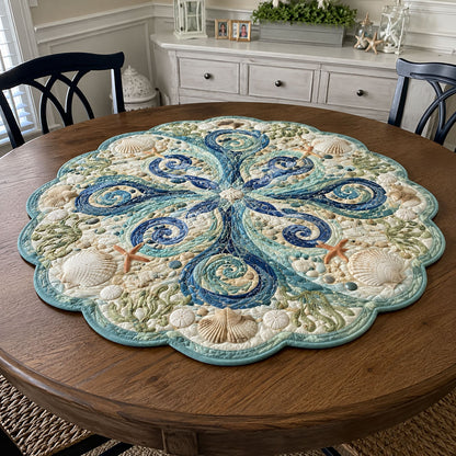 Coastal Heirloom Custom Shape Quilted Table Topper SN0PT887