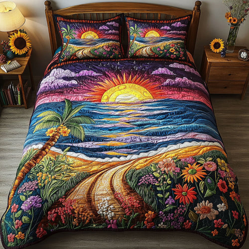 Coastal Serenity 3-Piece Quilted Bedding Set NCU0VL1826
