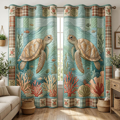 Coastal Turtle Quilted Curtains NCU0ND86