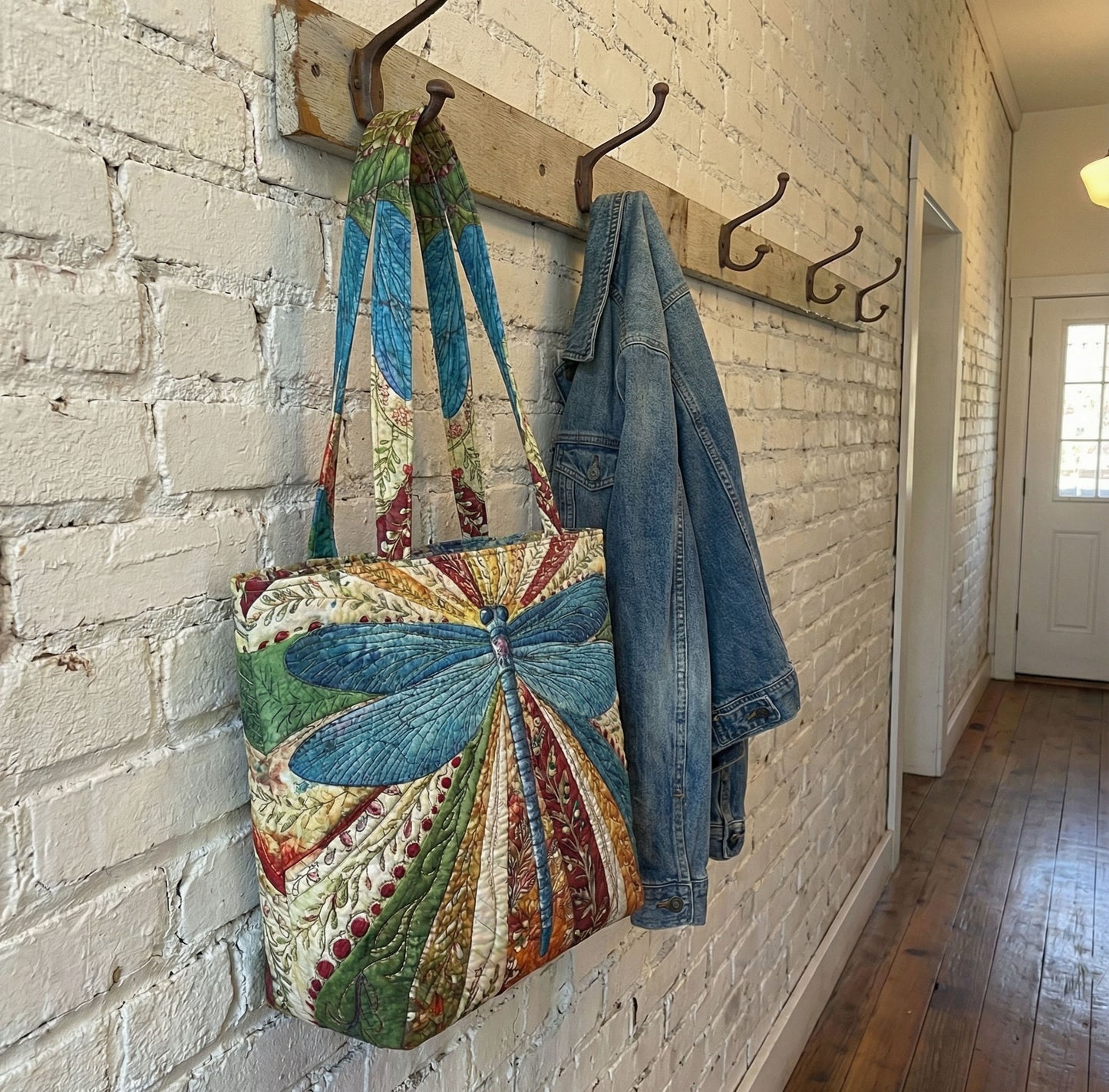 Color Bloom Quilted Zipper Tote Bag SN0K010