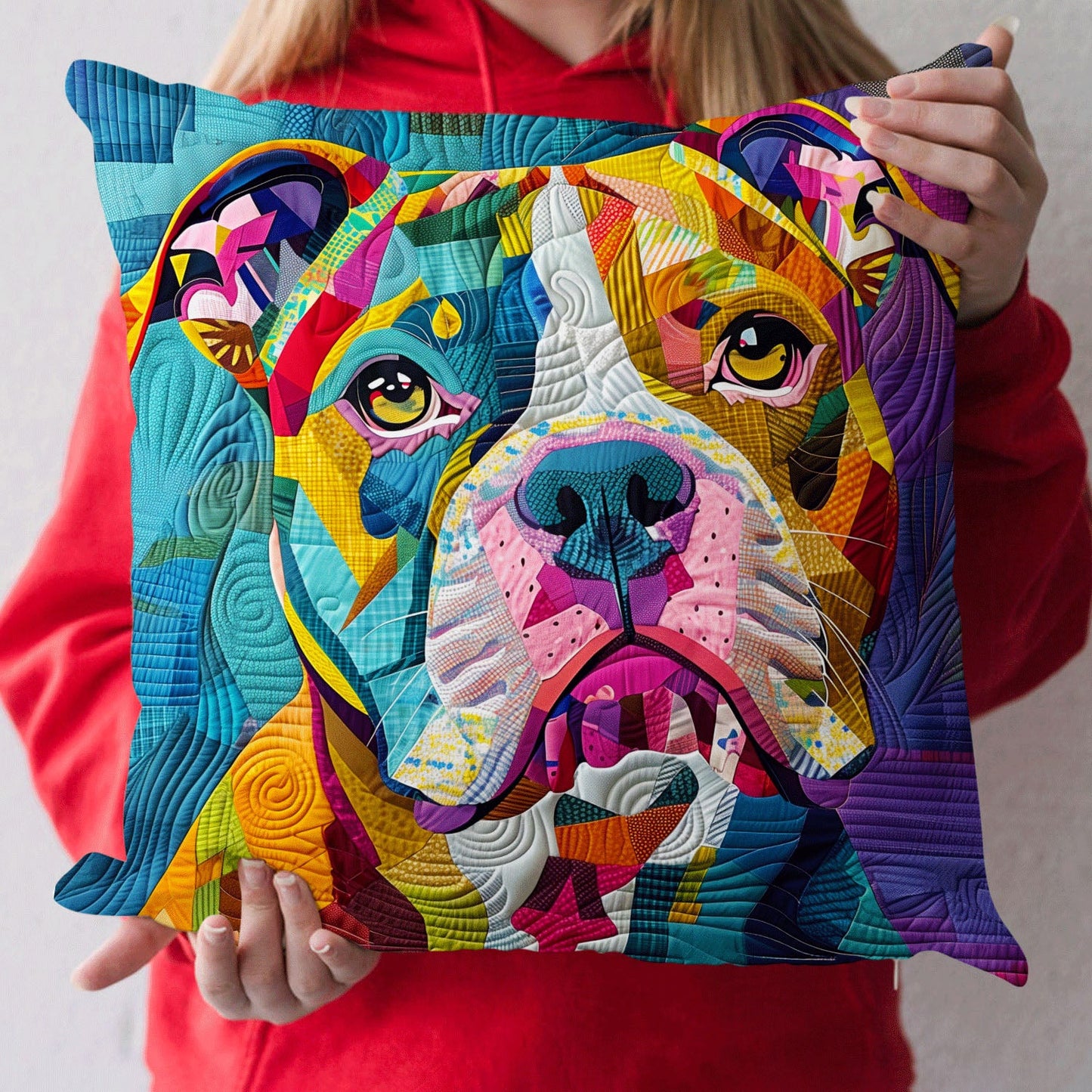 Colorburst Pup Charm Quilted Pillow Case NCU0DV1860