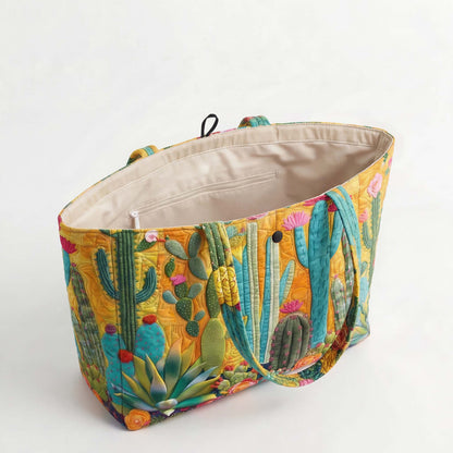 Colorful Cactus Quilted Classic Tote Bag SN0NT040