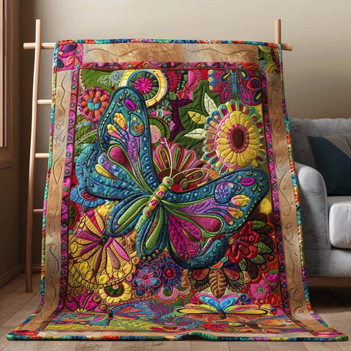 Colorful Mandala Butterfly Quilted Blanket NCU0VL128
