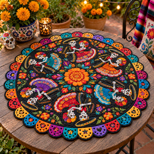 Colorful Remembrance Custom Shape Quilted Table Topper SN0TD676
