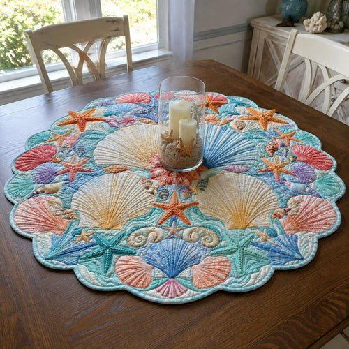 Coral Coast Garden Custom Shape Quilted Table Topper SN0PT889
