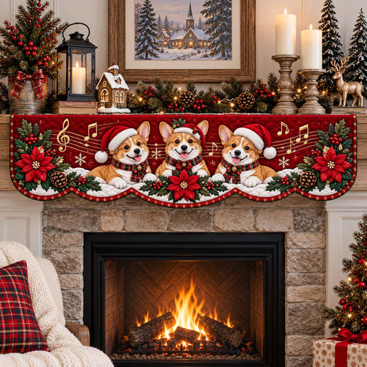 Corgi Carol Quilted Mantel Scarf SN0HH0501