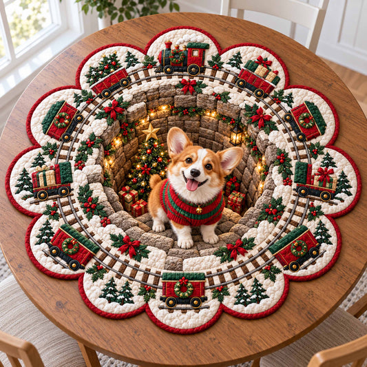Puppy Express Tunnel Custom Shape Quilted Table Topper NCU0SN005