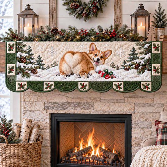 Corgi Christmas Magic Quilted Mantel Scarf SN0TD769