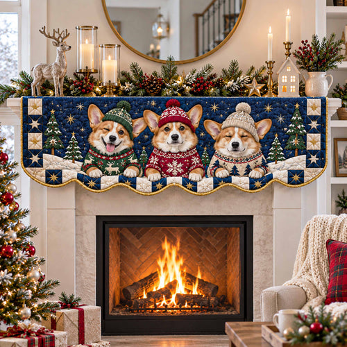 Corgi Christmas Quilted Mantel Scarf SN0TD765