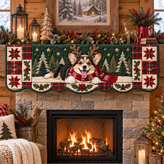 Corgi Holiday Quilted Mantel Scarf SN0TD768