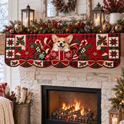 Corgi Surprise Quilted Mantel Scarf SN0HH0510