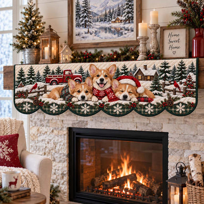 Corgi Truck Quilted Mantel Scarf SN0HH0508