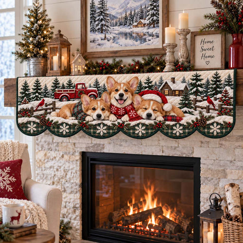 Corgi Truck Quilted Mantel Scarf SN0HH0508