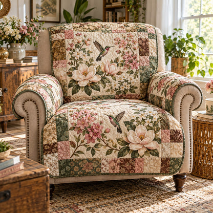 Cottage Blossom Hummingbird Quilted Sofa Cover SN0DV1101