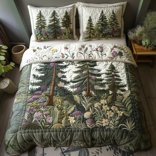 Cottage Forest 3-Piece Quilted Bedding Set NCU0DV6065