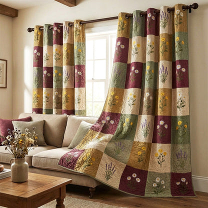 Cottage Patchwork Quilted Curtains NCU0TVN009