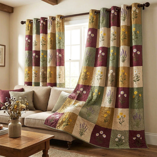 Cottage Patchwork Quilted Curtains NCU0TVN009