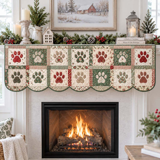Cottage Paw Meadow Quilted Mantel Scarf SN0HH0348