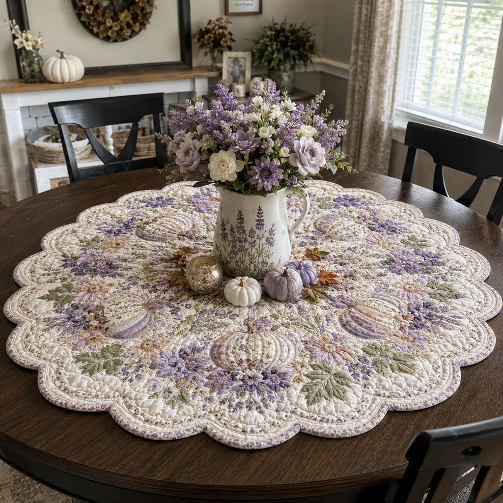 Cottage Violet Harvest Custom Shape Quilted Table Topper SN0PT627