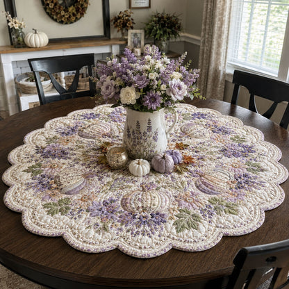 Cottage Violet Harvest Custom Shape Quilted Table Topper SN0PT627