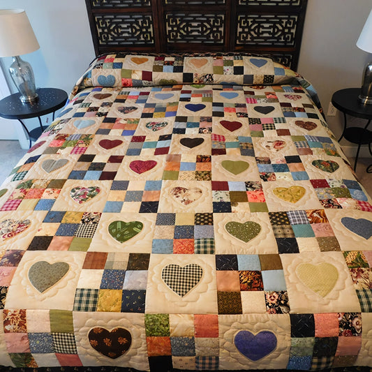 Cottagecore Heart Quilted Blanket NCU0TH611