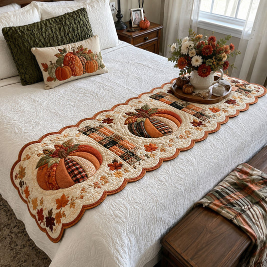 Country Harvest Custom Shape Quilted Bed Runner SN0PT514