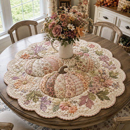 Country Harvest Rose Custom Shape Quilted Table Topper SN0PT629