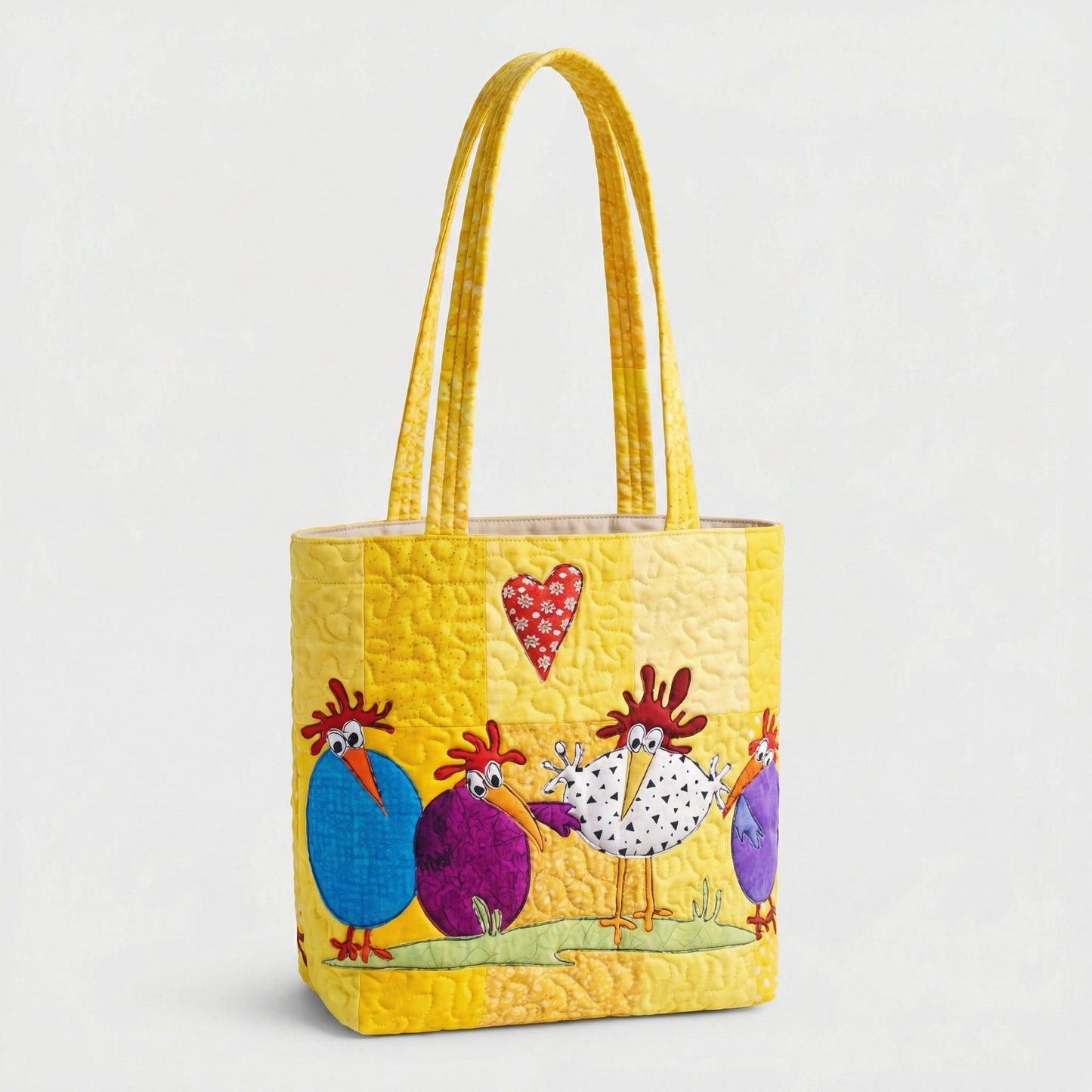 Country Hen Delight Quilted Zipper Tote Bag SN0PT016