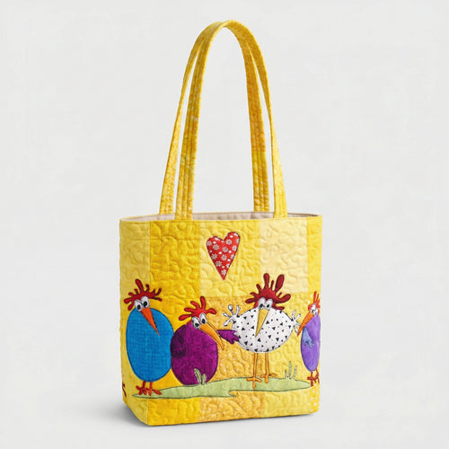 Country Hen Delight Quilted Zipper Tote Bag SN0PT016