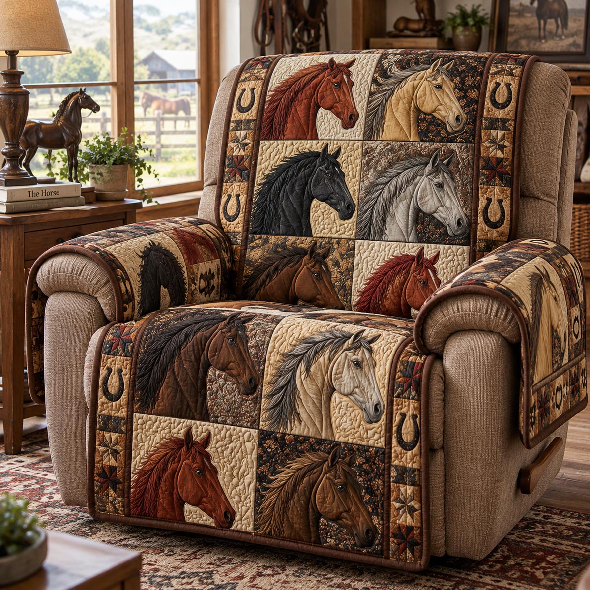 Country Stable Collection Quilted Sofa Cover SN0DV964