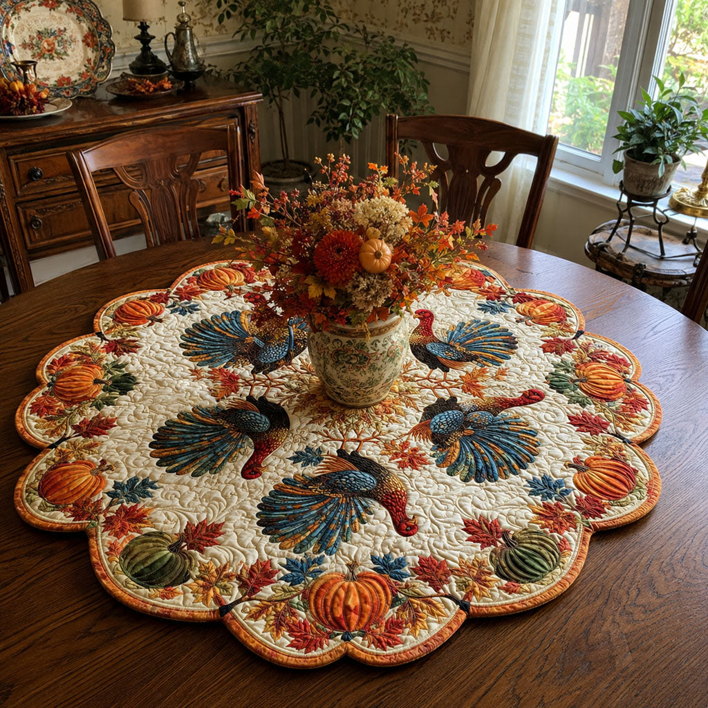 Country Thanksgiving Custom Shape Quilted Table Topper SN0PT490