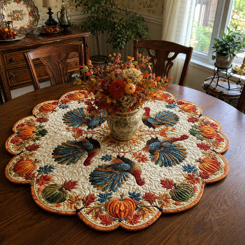 Country Thanksgiving Custom Shape Quilted Table Topper SN0PT490