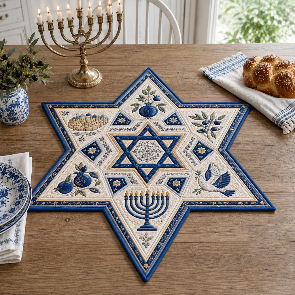 Covenant Peace Emblem Custom Shape Quilted Table Topper SN0HH0069