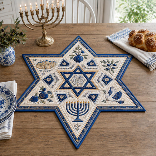 Covenant Peace Emblem Custom Shape Quilted Table Topper SN0HH0069