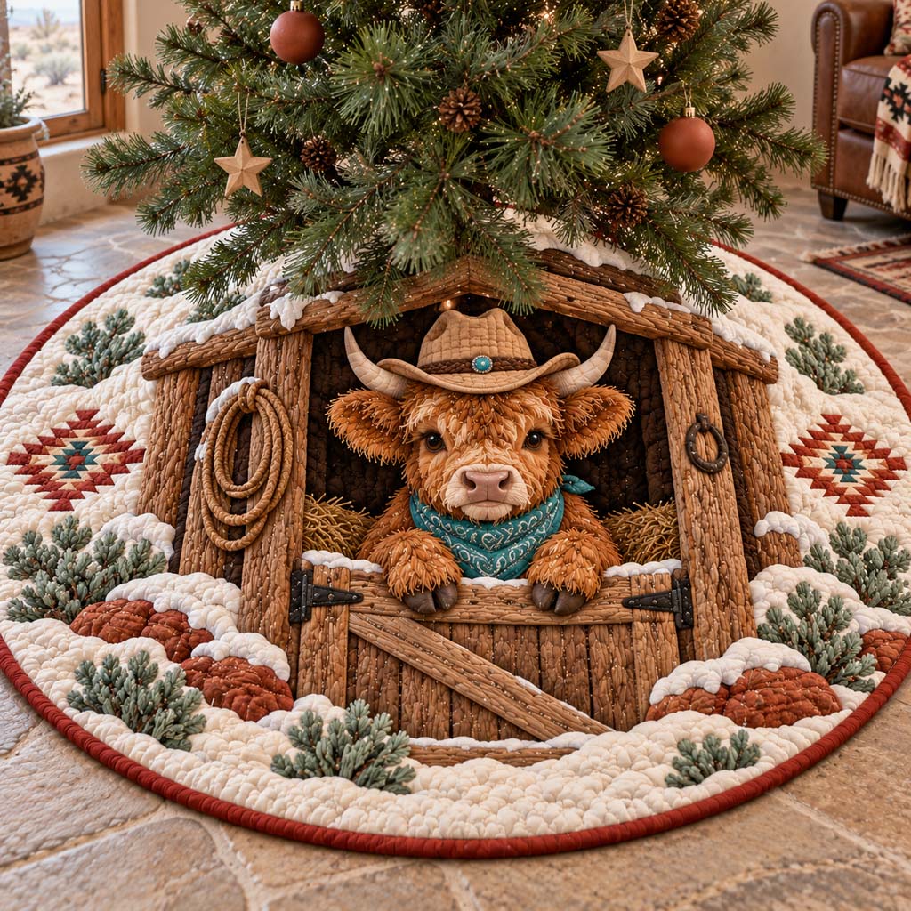Cowboy Barn Door Calf Quilted Tree Skirt SN0HH1102