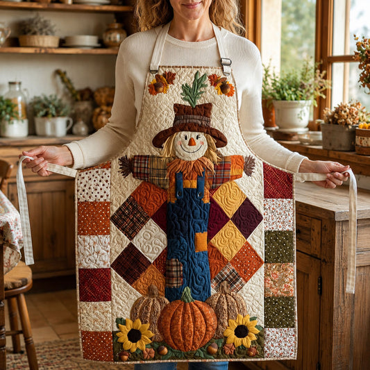 Cozy Autumn Scarecrow Quilted Apron SN0PT283