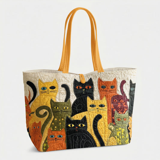 Cozy Cat Patchwork Quilted Classic Tote Bag SN0PT030