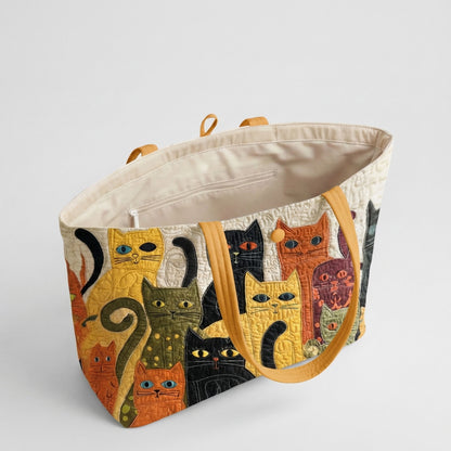 Cozy Cat Patchwork Quilted Classic Tote Bag SN0PT030
